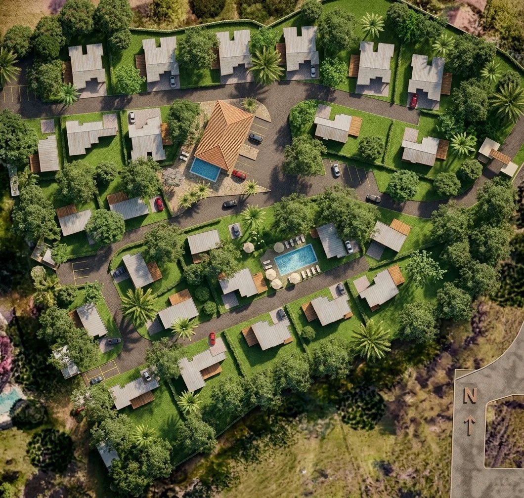 Plano general y distribución de lotes — Condominio Gardenia Campestre, La Vega